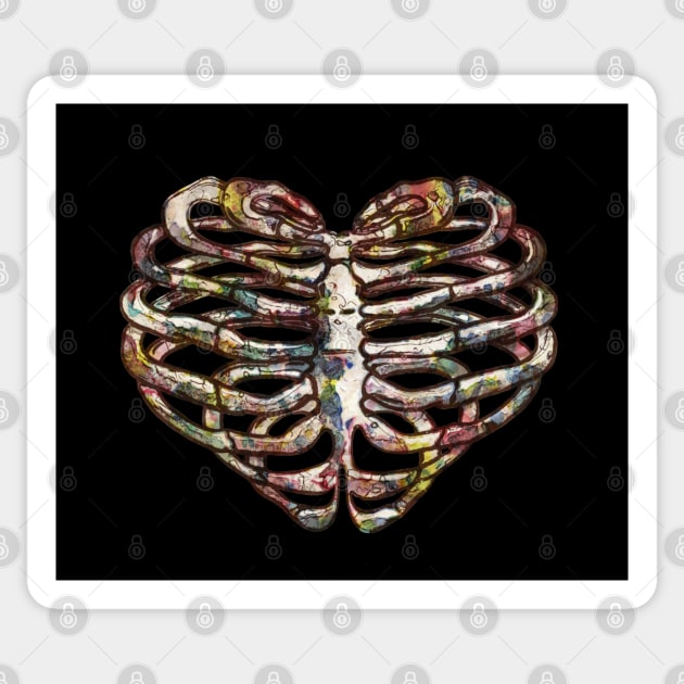 Rib Cage Floral 4 Sticker by Collagedream